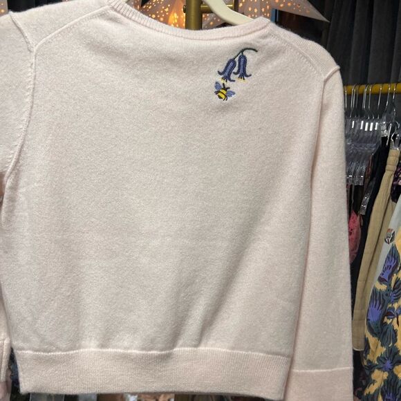 Free People All Mine Silk Lined Embroidered Cardi Pastel Peach Combo NWOT - Picture 9 of 11